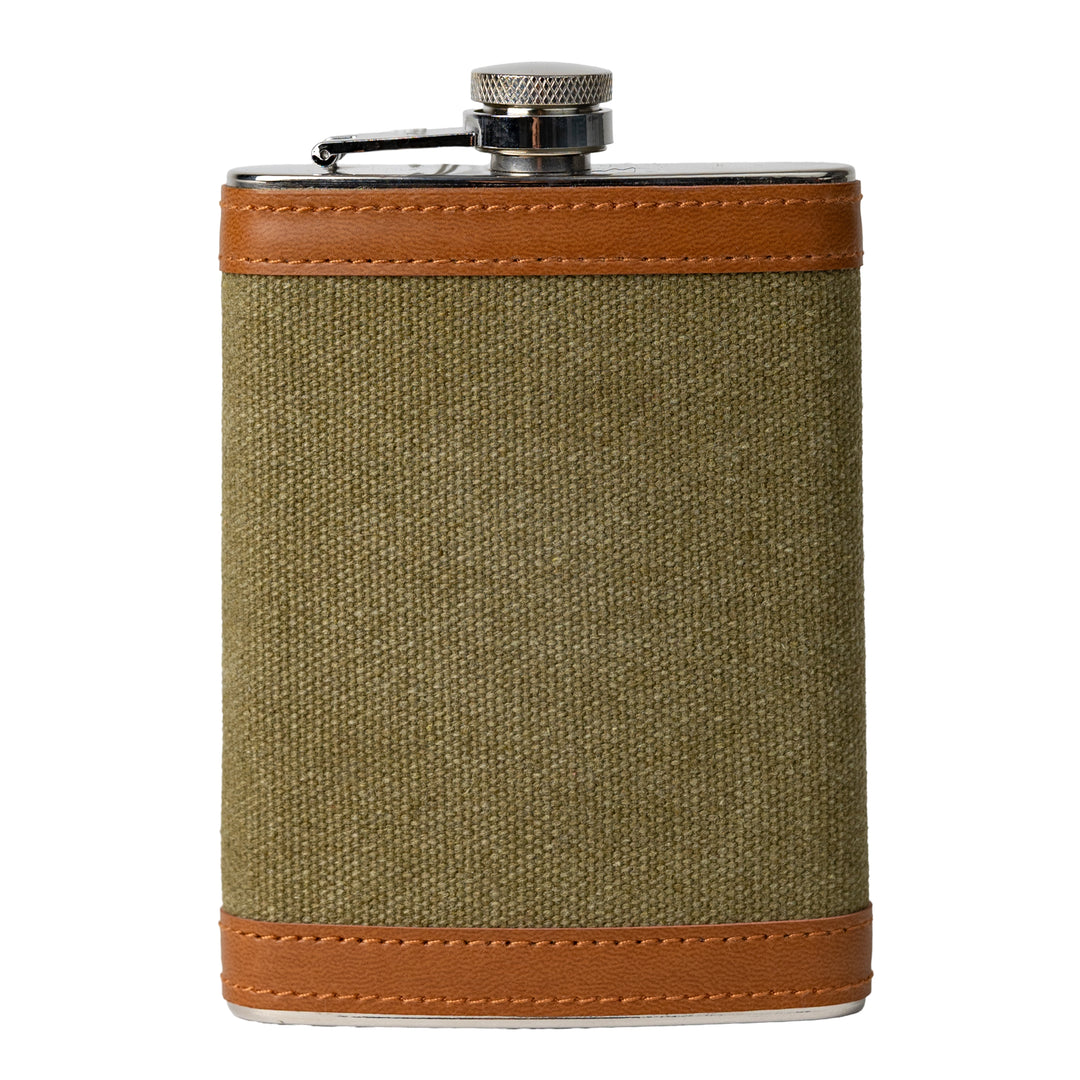 Olive Canvas 8 Oz. Flask