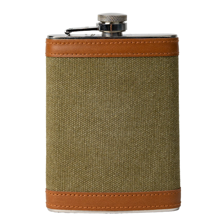 Olive Canvas 8 Oz. Flask