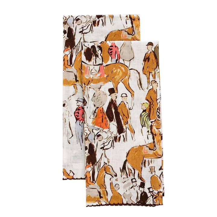 Paddock Scene Linen Tea Towel