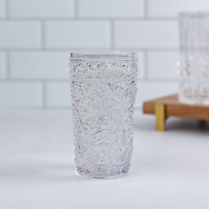 Paisley Clear Acrylic Hi-Ball Glass