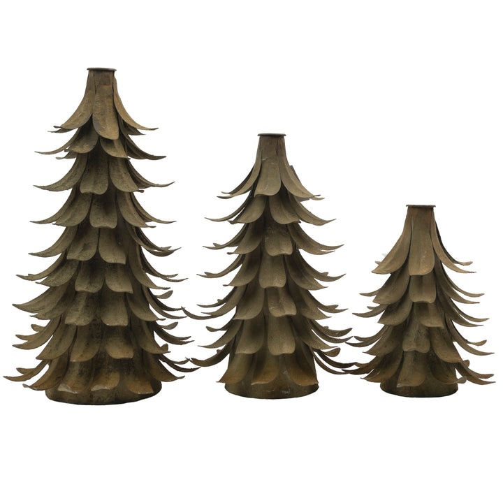 Patina Finish Metal Tree Taper Holder