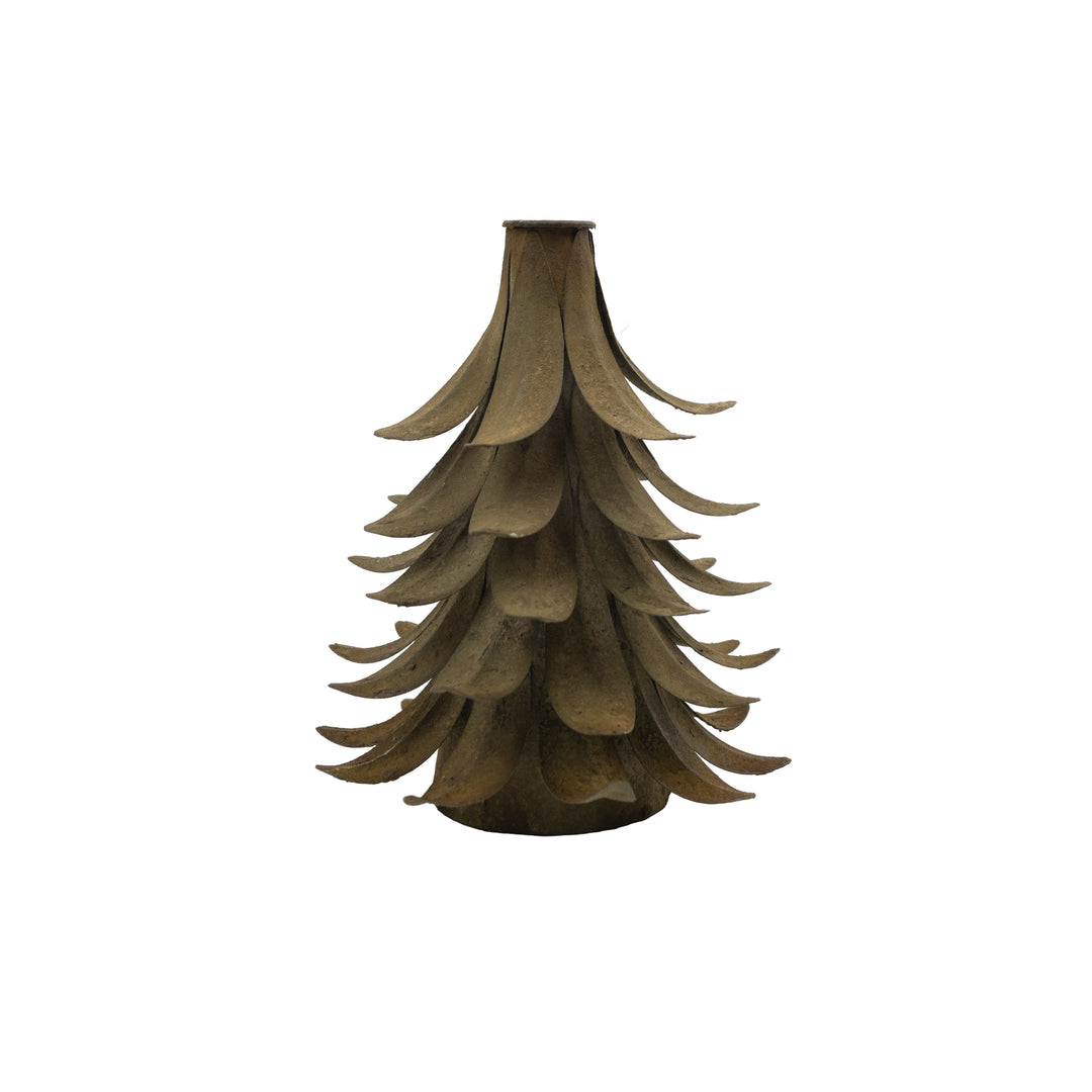 Patina Finish Metal Tree Taper Holder
