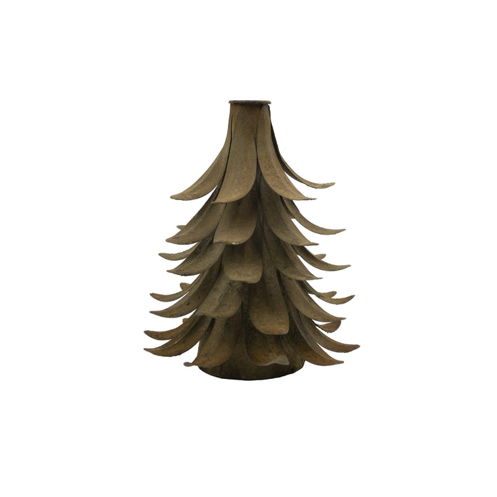 Patina Finish Metal Tree Taper Holder