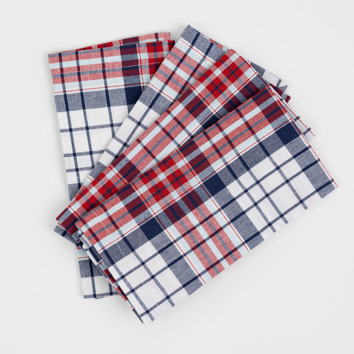 Patriotic Plaid Napkin, Set of 4
