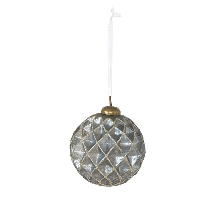 Pearl Encrusted Antique Teal Ornament