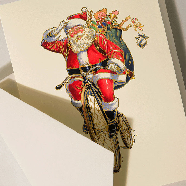 Penny Farthing Santa Boxed Card Set