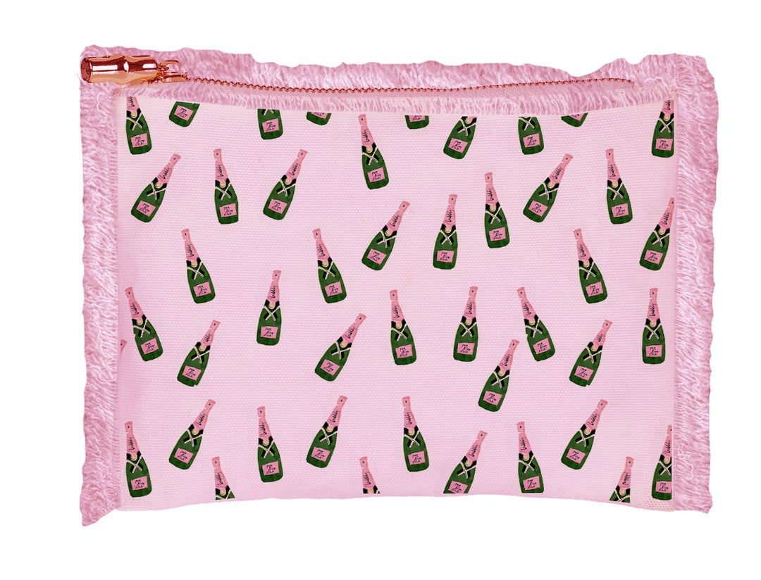 Pink Champagne Canvas Zip Pouch