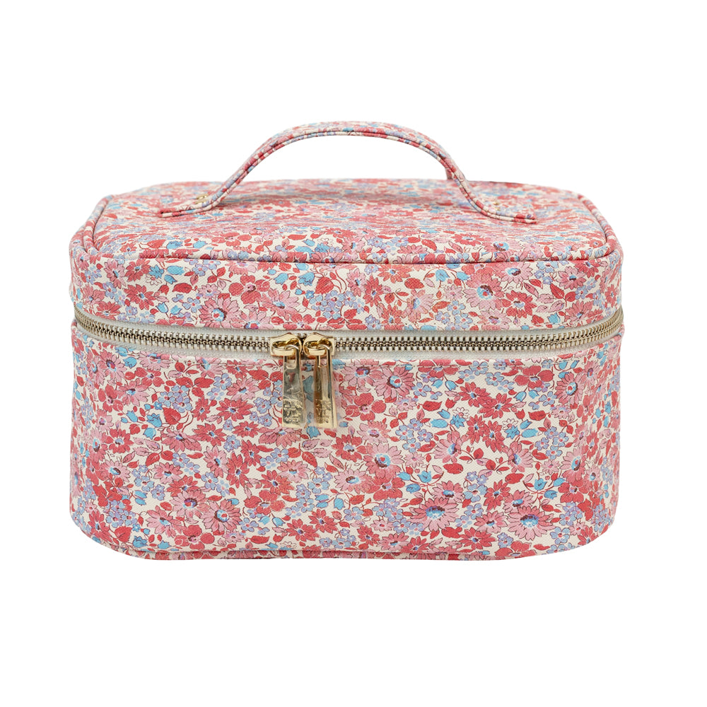 Pink Floral Cosmetic Bag
