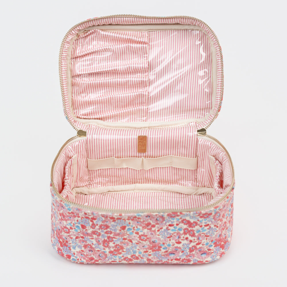 Pink Floral Cosmetic Bag