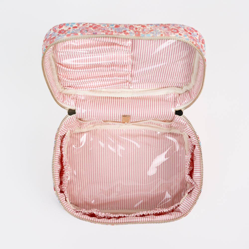 Pink Floral Cosmetic Bag