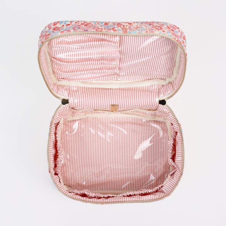 Pink Floral Cosmetic Bag