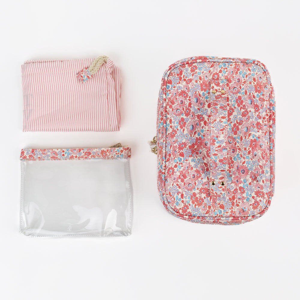 Pink Floral Cosmetic Bag