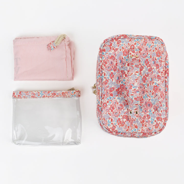 Pink Floral Cosmetic Bag