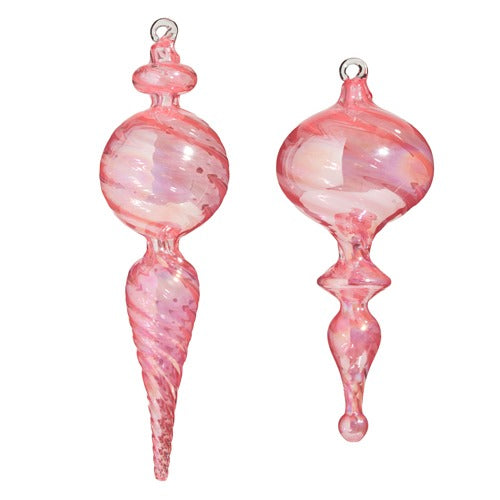 Pink Glass Finial Ornament