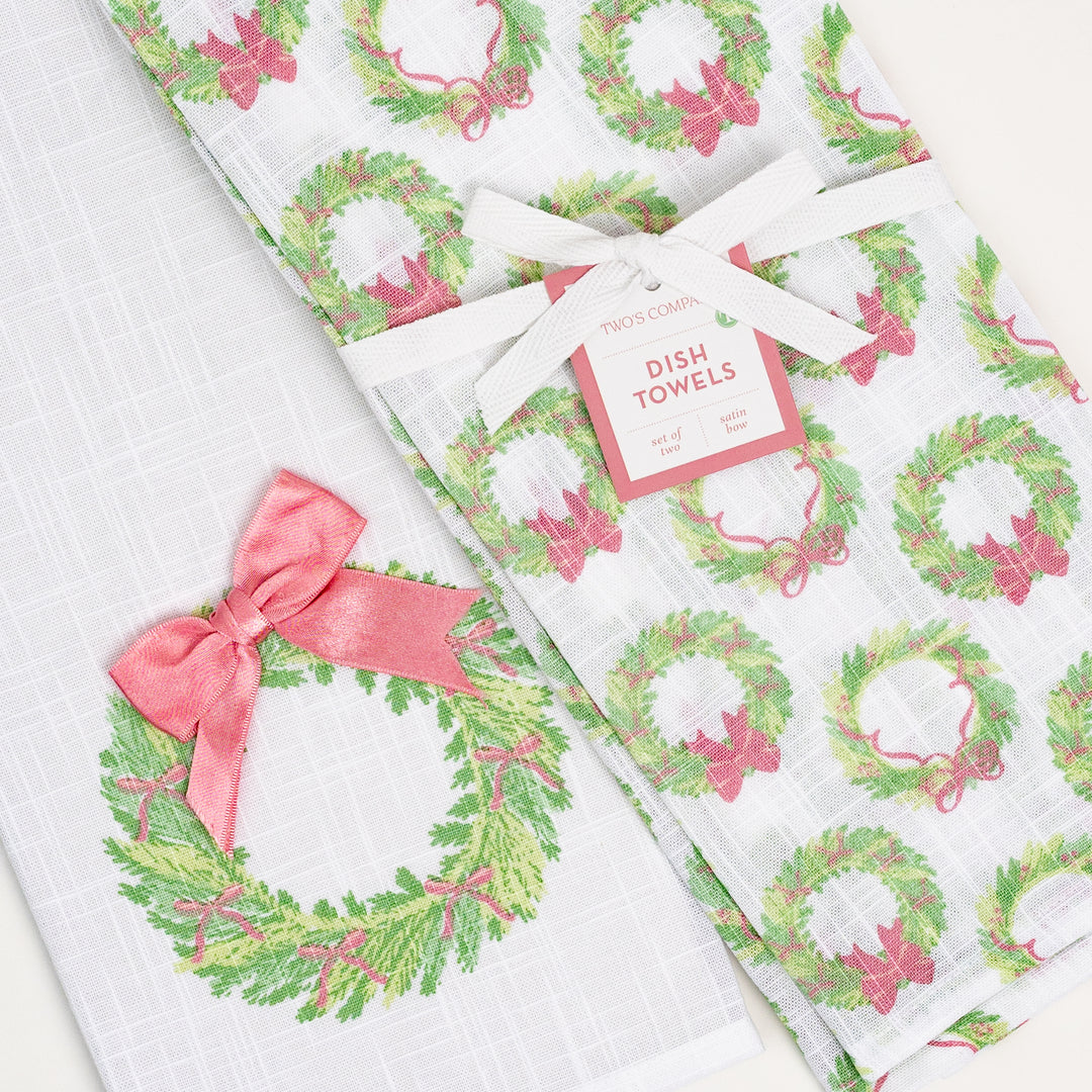 Pink Ribbon Holiday Tea Towel