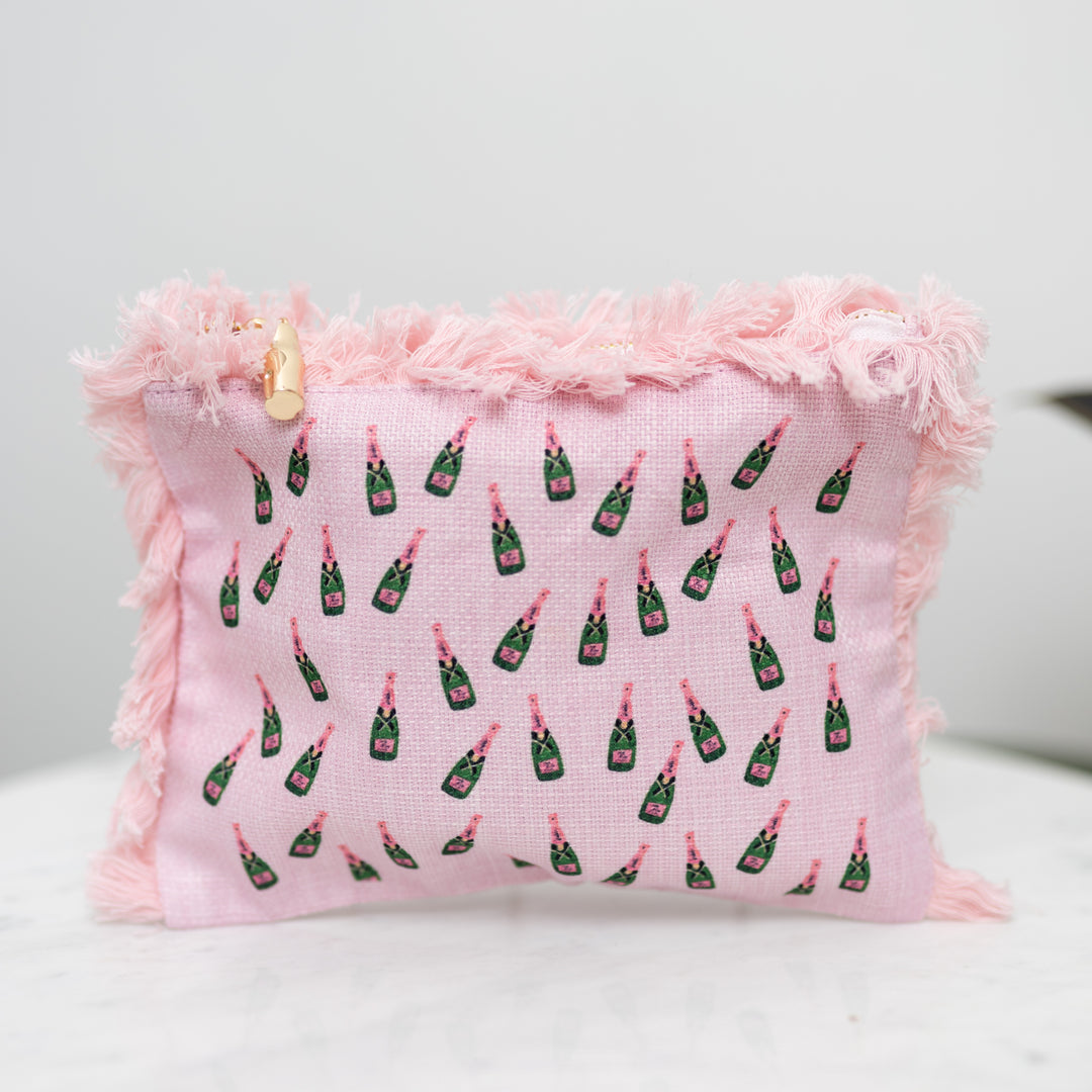 Pink Champagne Canvas Zip Pouch