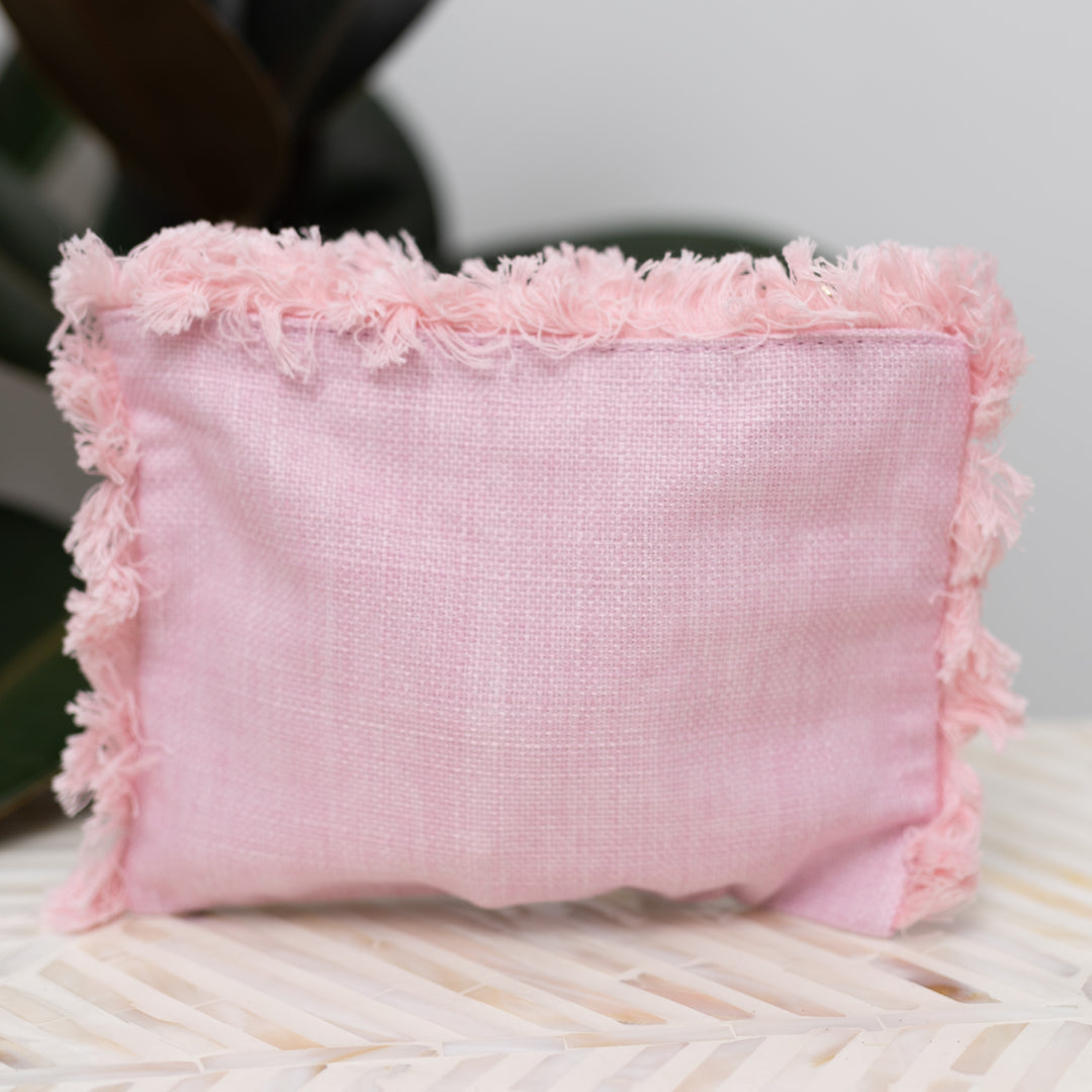 Pink Champagne Canvas Zip Pouch