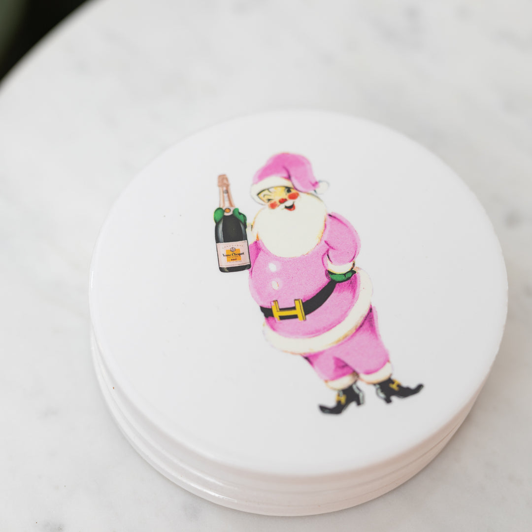 Pink Santa Coaster Set