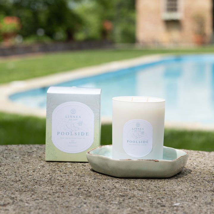 Pool Blue Ceramic Hexagon Dish