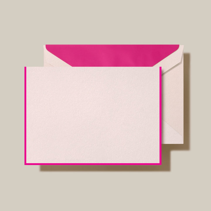 Raspberry Bordered Light Pink Note Set