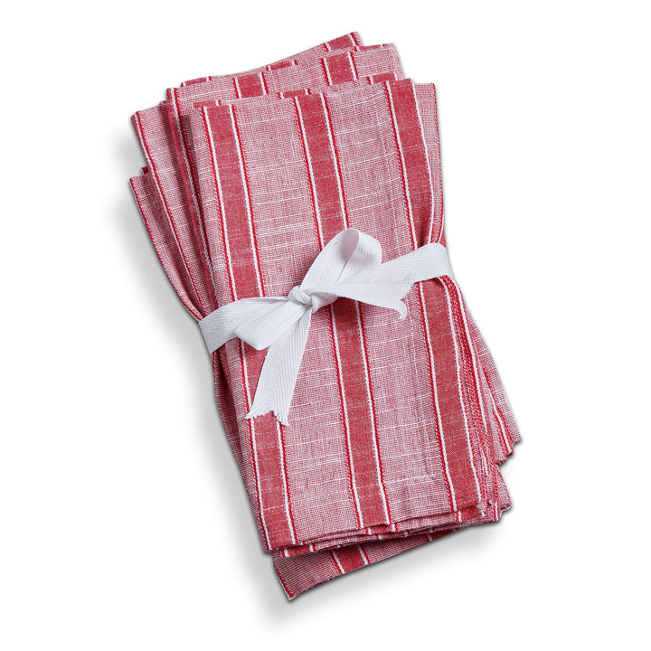 Red & White Stripe Napkin, Set of 4