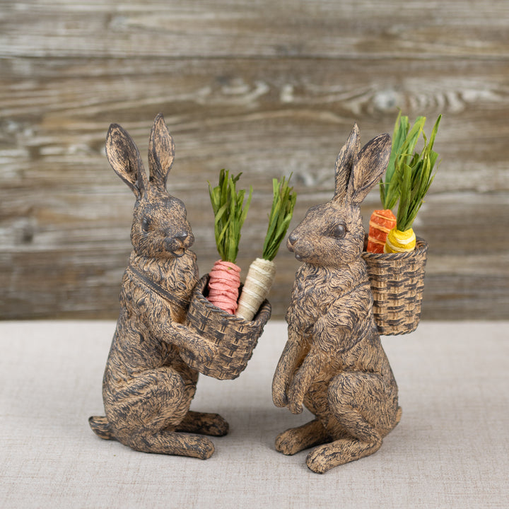 Resin Rabbit with Basket