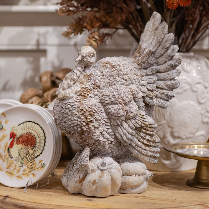 Resin Turkey on Pumpkins