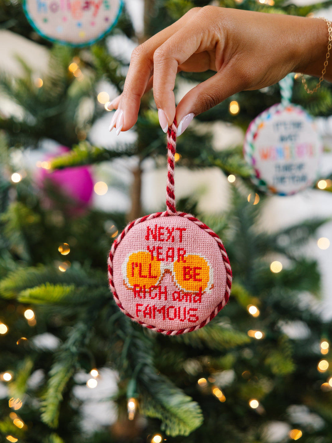 Rich & Famous Needlepoint Ornament