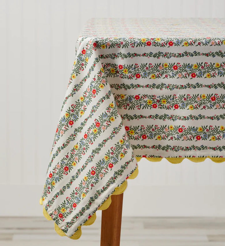 Rosette Stripe Cotton Tablecloth