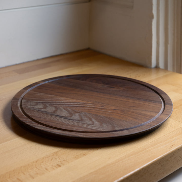 Round Walnut Serving Board