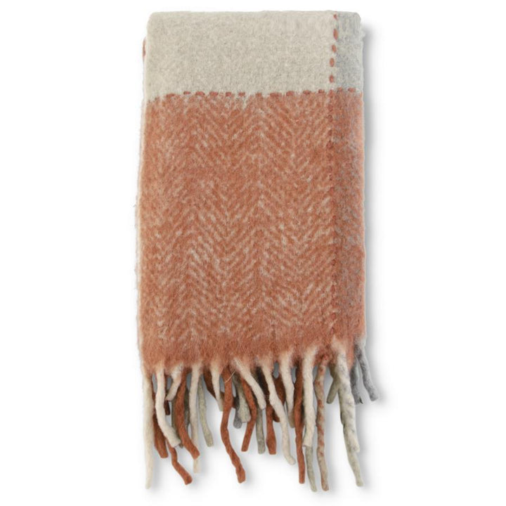 Rust Check Woven Throw