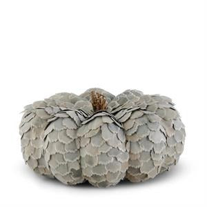 Sage Scalloped Woodchip Pumpkin