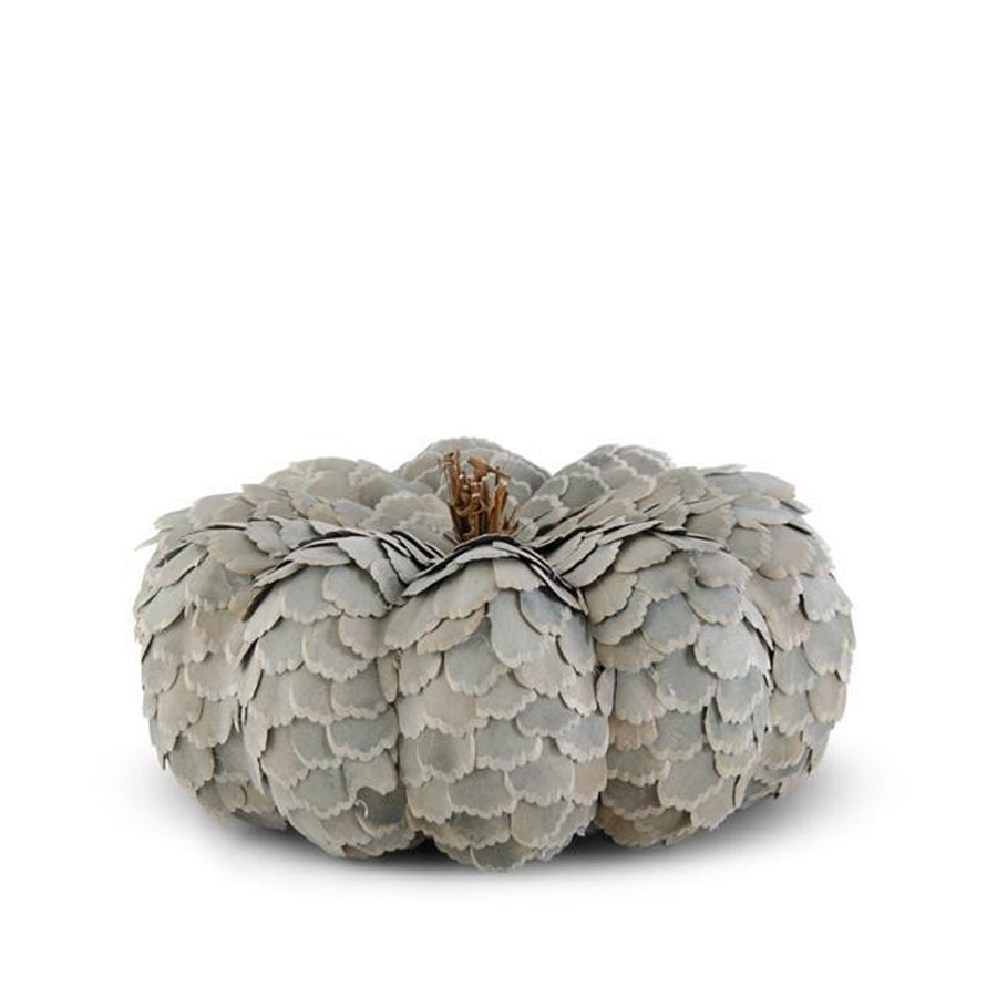 Sage Scalloped Woodchip Pumpkin