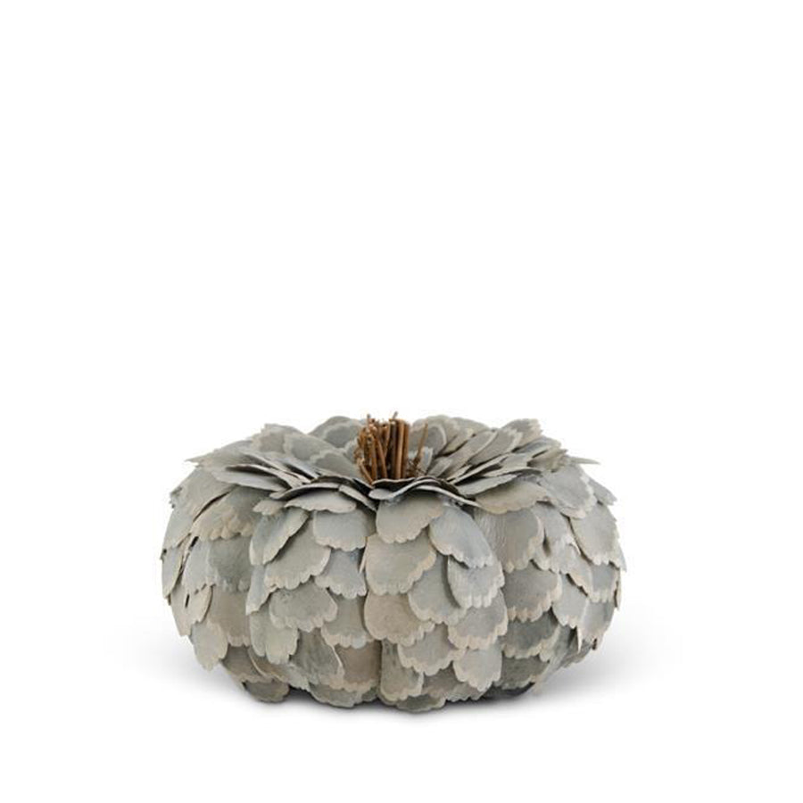Sage Scalloped Woodchip Pumpkin