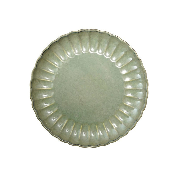 Sage Fluted Stoneware Plate