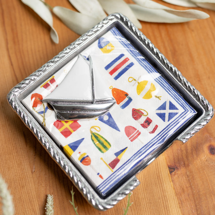 Sailboat Rope Napkin Box Set