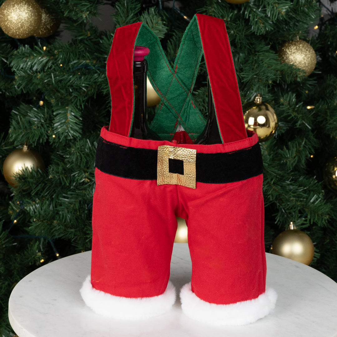 Santa Pants Double Bottle Bag