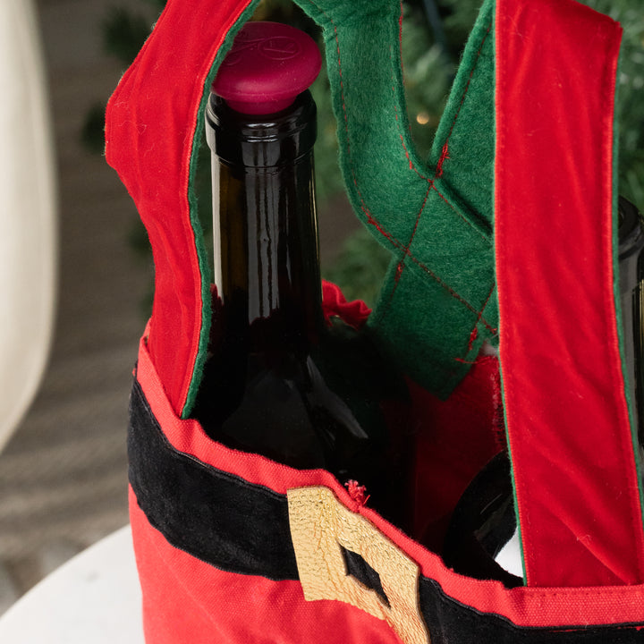 Santa Pants Double Bottle Bag