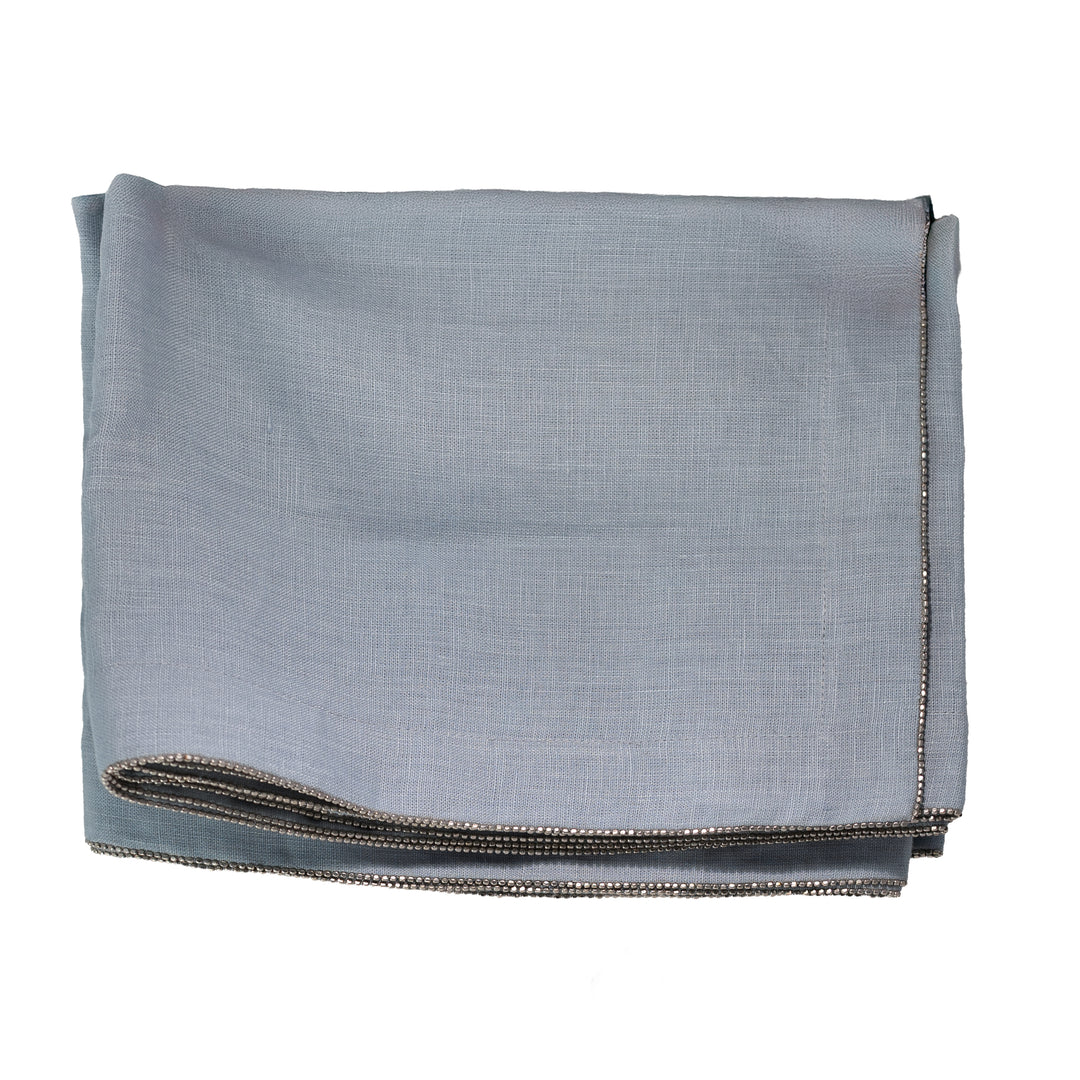 Silver Beaded Slate Table Runner