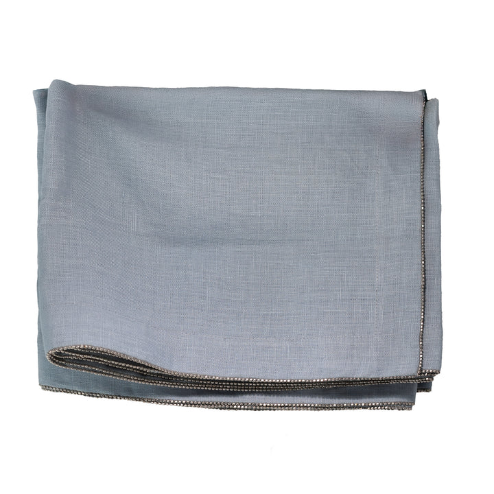Silver Beaded Slate Table Runner