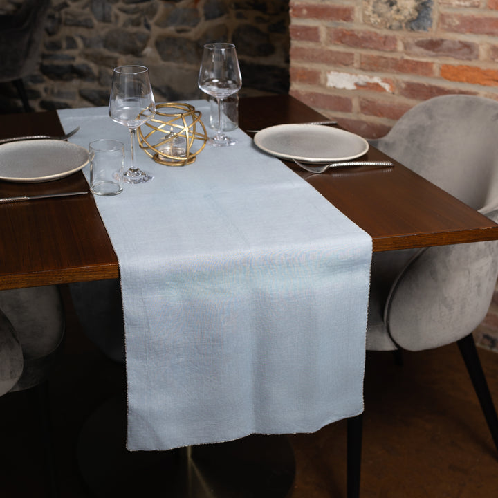 Silver Beaded Slate Table Runner