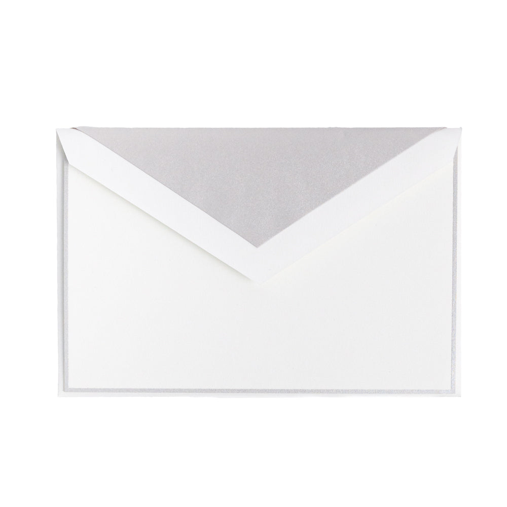 Silver Lined Envelope & Bordered White Card Set