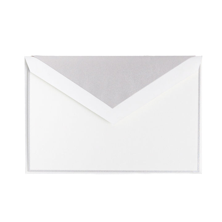 Silver Lined Envelope & Bordered White Card Set
