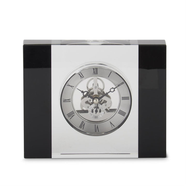 Silver Gear Crystal Table Clock