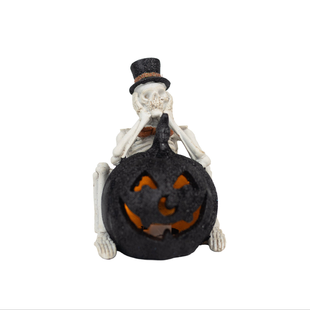 Skeleton & LED Jack-O-Lantern