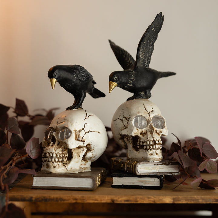 Skull &amp; Crow Book Stack