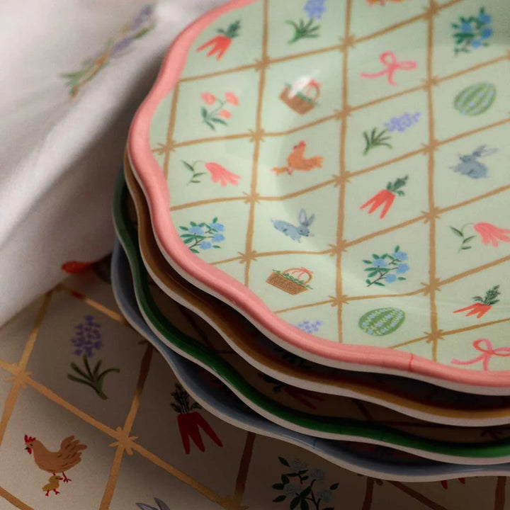 Spring Farm Melamine Dessert Plate, Set of 4