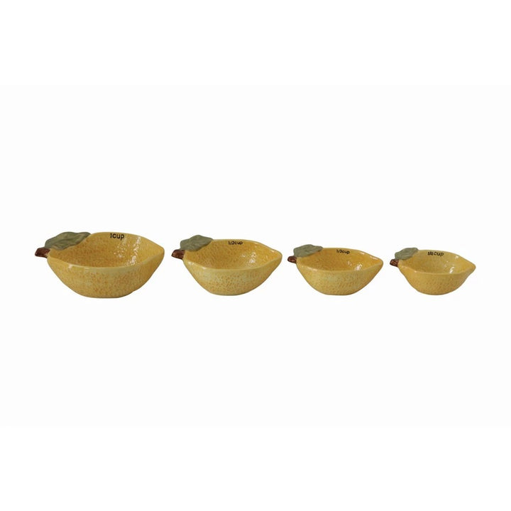 Stoneware Lemon Measuring Cups Set