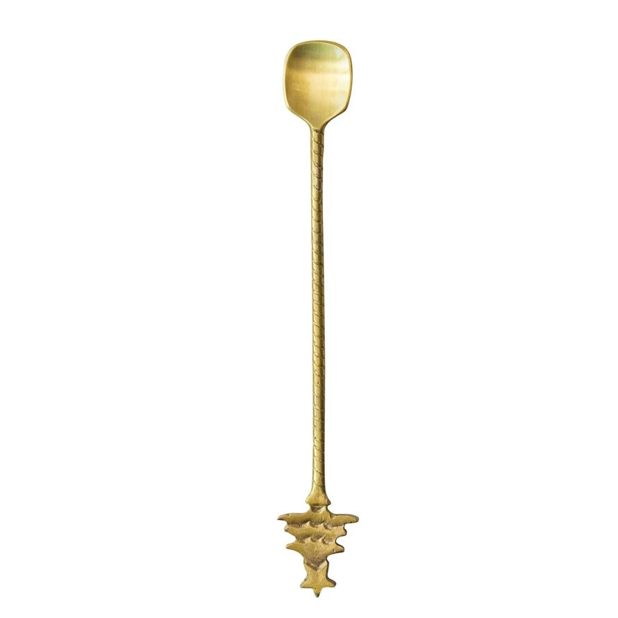 Tree Handle Brass Cocktail Spoon