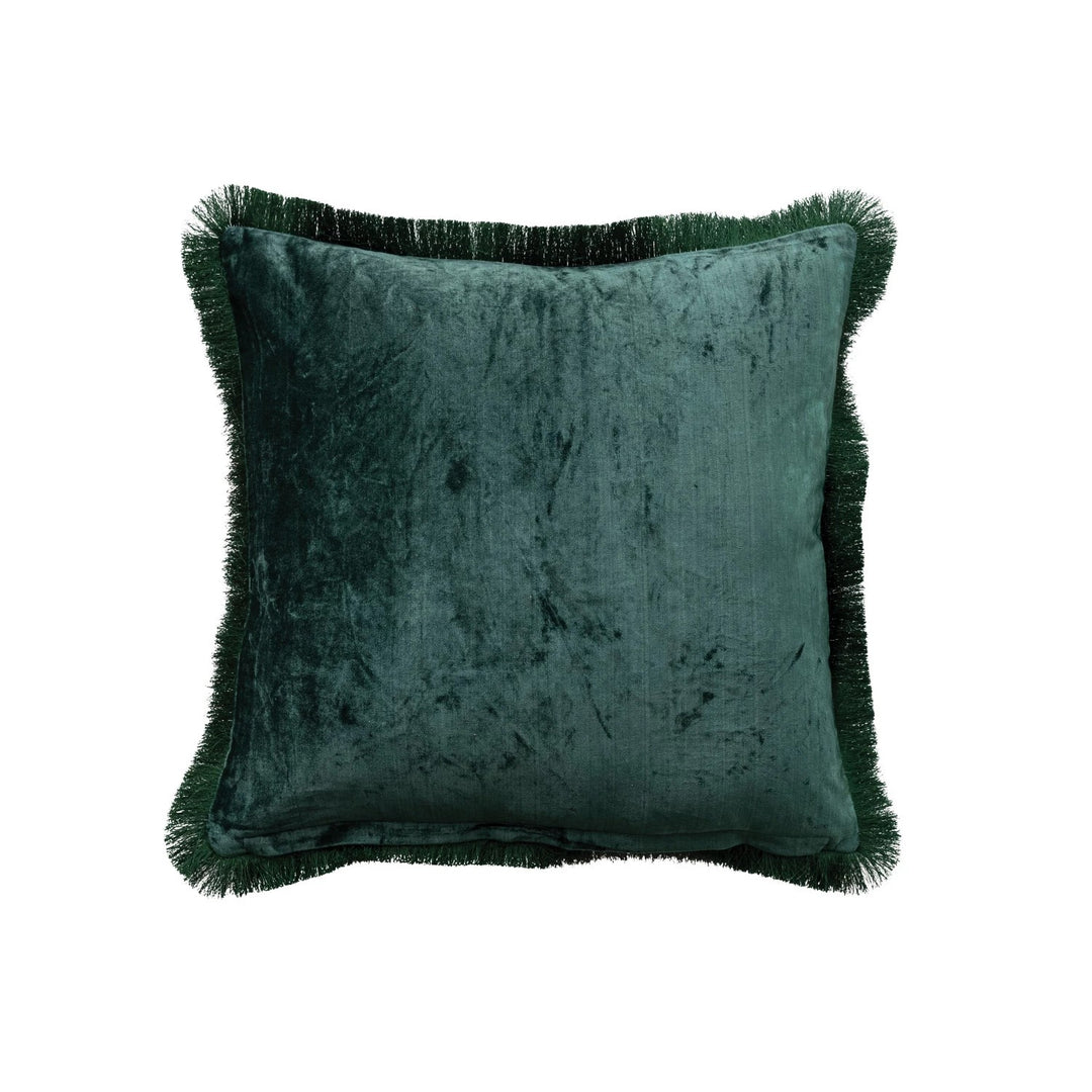 Velvet Pink & Green Leopard Print 20" Square Pillow